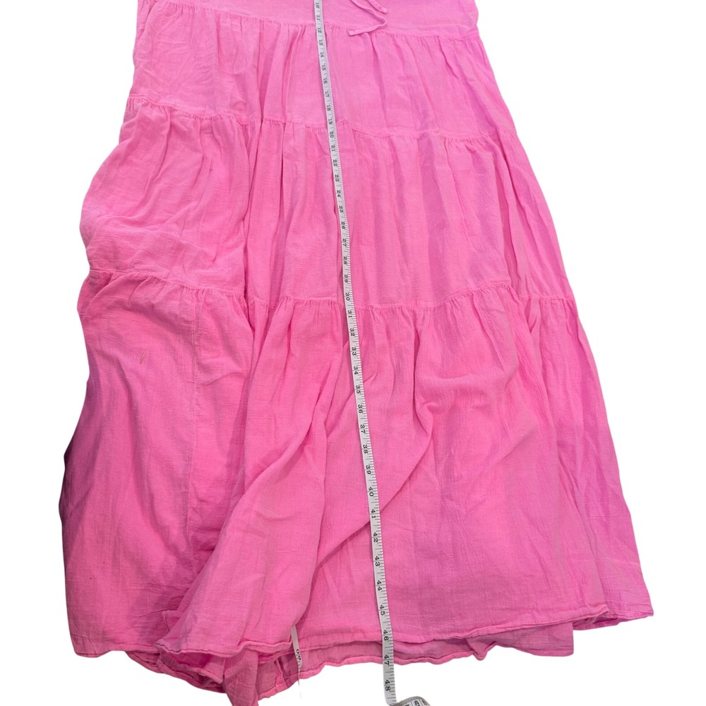 HONORINE Hibiscus Giselle Midi Dress Womens Pink Cotton Gauze Tiered Size M - Picture 8 of 8